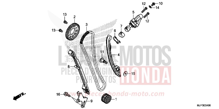 NOCKENWELLENKETTE/SPANNVORRICHTUNG von Africa Twin DEGITAL SILVER METALLIC (NHA30) von 2016